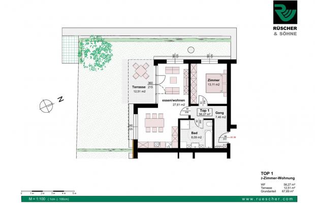 Top 1 - 2-Zimmer-Gartenwohnung