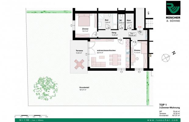 Top 1 - 3-Zimmer-Gartenwohnung - reserviert