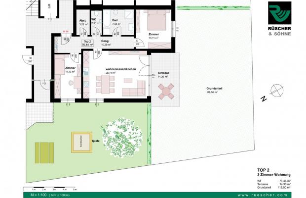 Top 2 - 3-Zimmer-Gartenwohnung - reserviert